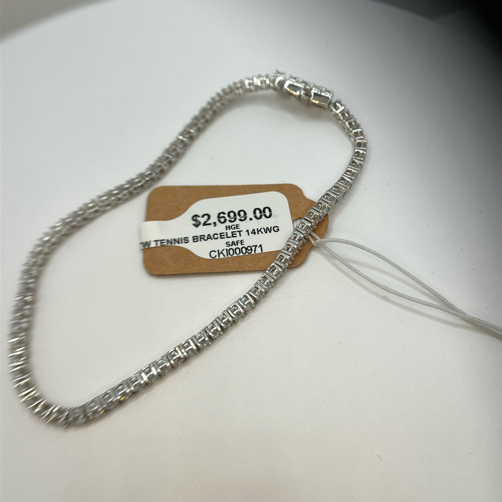 3 Carat Lab Diamond Tennis Bracelet 14k White Gold